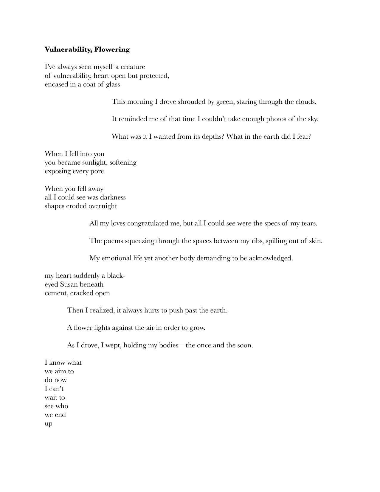 Vulnerability, Flowering by Addie Tsai