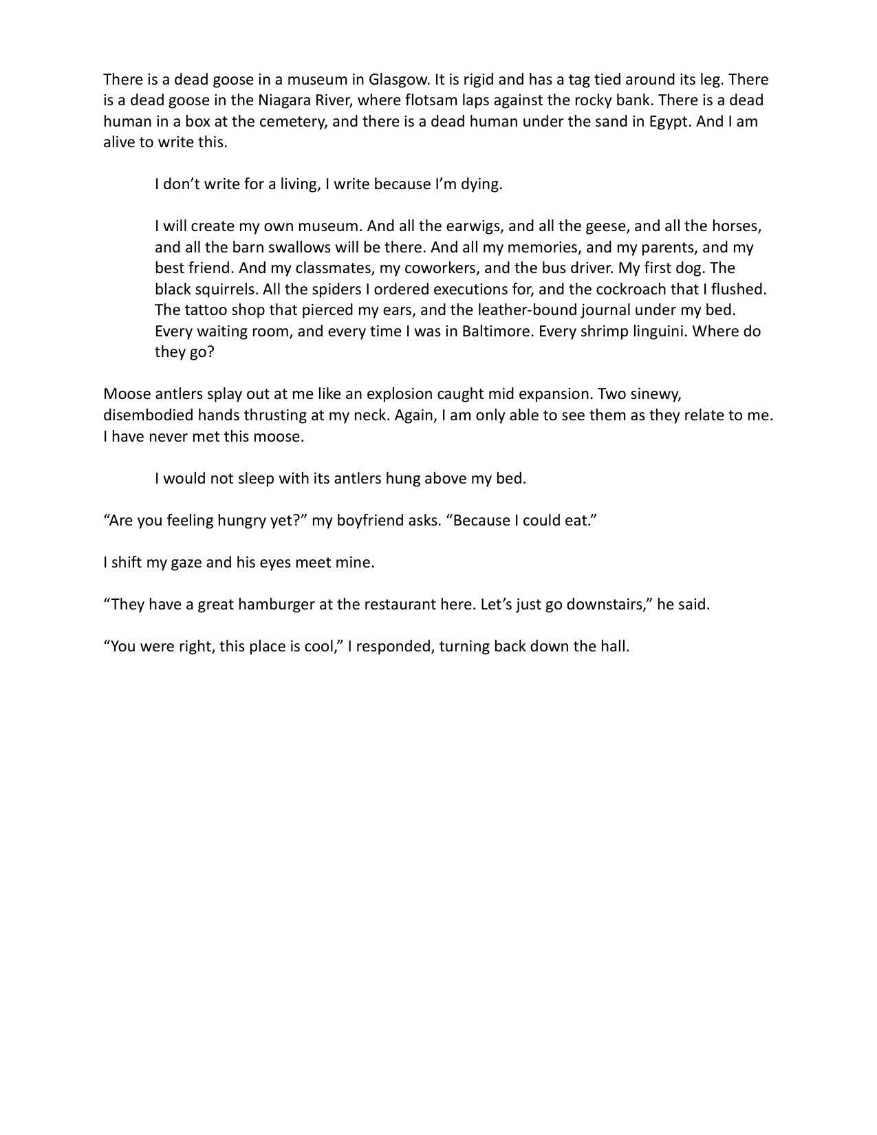 Visual poem: my museum by Beth Trumpower (continued)