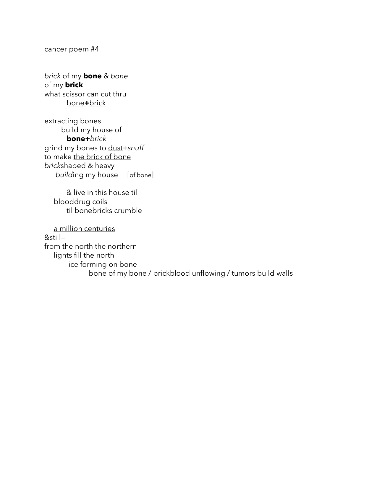 Visual poem: cancer poem #4 by Ed Go